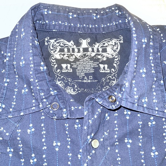 Side Out Men's Retro Pearl Snap Shirt Size XL - Picture 2 of 6